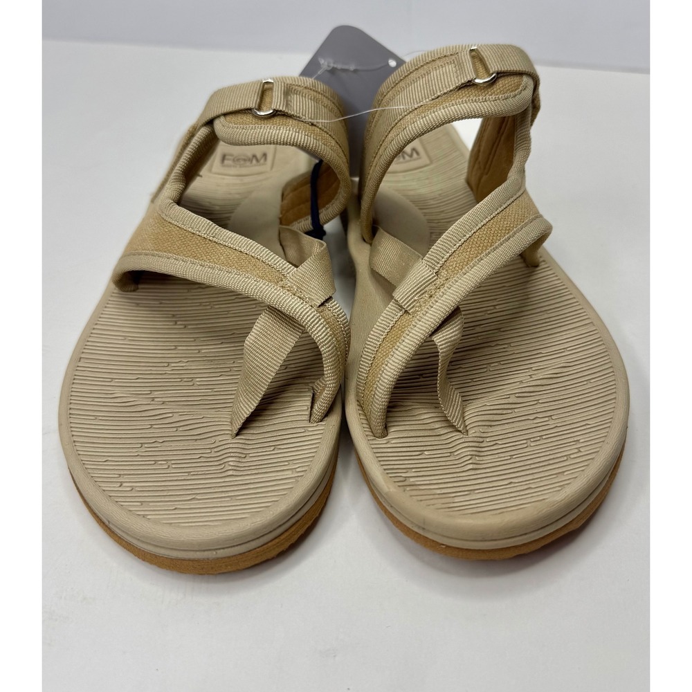 White Mountain Women's Basket Round Toe Flat Sandals Khaki Sandalwood Size 8 NWT